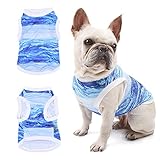 Nivofu Sommer Hundeshirt, Kühlwesten für Hunde, Weich Hund Kleidung, Hund Ärmellose Weste Atmungsaktiv, UV-Schutz Haustier T-Shirt, Blau Hemd für Kleine Mittelgroße Hunde Katze Haustier (S)