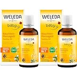 WELEDA Bio Baby Bäuchlein Massageöl, Naturkosmetik Massage Öl gegen Bauchschmerzen und Krämpfe von Babys und Kleinkindern, Pflegeöl zur Verdauungsförderung (1 x 50 ml) (Packung mit 2)