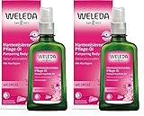 WELEDA Bio Wildrose Körperöl - ätherisches Naturkosmetik Hautpflege Massageöl/Pflegeöl mit Jojobaöl & Mandeöl zur Pflege von trockener Haut mit angenehmen Rose & Ylang Ylang Duft (vegan, 100ml)