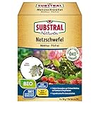 Substral Naturen Bio Netzschwefel Mehltau Pilzfrei, Biologisches Spritzpulver gegen Pilzkrankeiten an Pflanzen, 6x10g