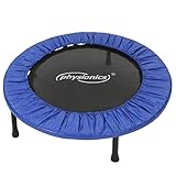 Physionics® Mini Trampoline de Fitness - Diamètre au Choix (Ø 81/91/96/102/114/122 cm), Pieds Antidérapants, Usage Intérieur/Extérieur - Trampoline de Gymnastique, Entraînement, Jumping (91 cm)