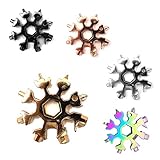 18 in 1 Multifunktionswerkzeug aus Edelstahl, Schneeflocken Multifunktionstool, Multitool, kompaktes Werkzeug zum mitnehmen (Gold)