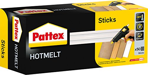 Pattex Hotmelt Sticks zum Nachfüllen, Klebesticks für die Heißklebepistole mit extrem hoher Transparenz, 50 Heißkleber Sticks zum Basteln, Dekorieren und Reparieren, 9H PTK1