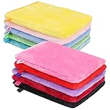 PHOGARY 10 STK Mikrofaser-Waschhandschuhe, Flanell, weicher Waschhandschuh, Bad-Spa-Tuch, Wiederverwendbare Make-up-Entferner, Handschuhe, europäischer Stil, Waschlappen, 15,2 x 20,3 cm (10 Farben)