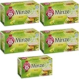 Teekanne Spritzige Minze Zitrone Tee 20 x 2 gramm x 5 er Pack mit Pufai