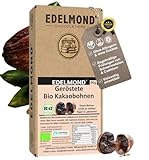 FAIR TRADE geröstete Edel-Kakaobohnen. Das Herzstück für Edelmond Schokolade. Bio. Frisch, knackig, Aromakakao. Ohne Nuss-Allergene. 90g