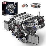 Mould King 10230 MOC Technik （W12） Motor-Modell-Baustein-Set, elektrisch angetriebene Simulation des Motorlaufs, Technologie-Maschinen-Serie Automotor Klemmbausteine Bausatz （871+Teile）