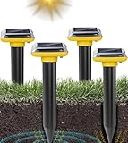 WUGEIN Ultraschall Maulwurfvertreiber,Wasserdicht Solar Maulwurfbekämpfung,Wühlmausschreck Maulwurf Vertreiber für Den Garten,4 Stück