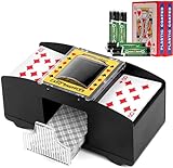 SZBJSMF Kartenmischer 2 Deck,Kartenmischmaschine Elektrische mit Batteries und 2 Poker für Poker