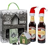 Brauerei Zwönitz Winterstern Bier Geschenkbox mit Winterstern Craft Beer 0,33L, Räucherkerzen und Räucherhäuschen Metall/Geschenkset Weihnachten/Geschenkset für Männer Weihnachten