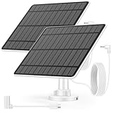 Weinsamkeit 5W Solarpanel für Überwachungskamera Aussen, Solarmodul Kompatibel mit Ring Spotlight Kamera Akku/Stick Up Cam Akku, Barrel Stecker zu USB-C Adapter, 4M Kabel, IP65 Wasserdichtes(2 Pack)