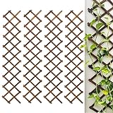 Holzgitterwand, erweiterbar, für Kletterpflanzen, Outdoor, Luftpflanze, vertikales Gestell, Wanddekoration für Zimmer, Terrasse, 4 Stück