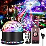 Discokugel, BLITZWILL LED Discokugel bluetooth Musikspieler Discolicht Partylicht RGB Lichteffekte, Disco Party Lampe Musikgesteuert 6 Lichtmodi mit Fernbedienung, EU Stecker für Heim Weihnachten KTV