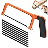 Hand Bügelsäge Kleine Metallsäge Mini Holzsäge kleine Handsäge mit 8 Austauschbarem Sägeblättern Metall Sägeblättern ür Metall Holz Kunststoff Eisensäge Klein Metallsäge Hacksaw