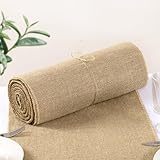MLMC Jute-Rolle, gewebter Jutestoff mit genähten Kanten, 33 cm x 9,1 m, Bastelstoff, Bauernhaus, Jute-Dekor für Küche, Tischläufer, Tischsets, Kommode, Dekoration, Ess-Banner