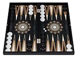 HBS GAMES Midnight Pearl Design Backgammon Strategie Brettspiel Würfelspiel, 48 Zentimeter aus Holz mit Acryl-Spielsteinen Freunde und Erwachsene