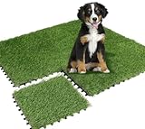 Qingbei Rina Kunstrase Balkon Wetterfest 0.81m² = 9 PCS, 30x30 cm Rasenfliesen Outdoor, Kunstrase Aussen, Rasenfliesen Bodenbelag für Balkon& Terrasse, Wetterfest mit Drainagefunktion Grass