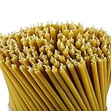 Danilovo Ritual Kerzen 100% Bienenwachs (Gelb) - Orthodoxe Kerzen für Gebet Tischdeko Hochzeit - Ungiftig, Ruß - Tropffrei, Nachhaltige Produkte, N80, Höhe: 18,5 cm, Ø 6,1 mm (50 stück)