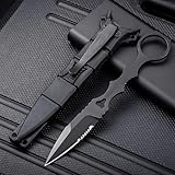 Amacigana Klein Messer, EDC Messer mit Kydex Scheide, Pocket Knife, 17CM 440C Feststehende Klinge Jagdmesser, Scharfes Taschenmesser Taschenwerkzeug Gürtelmesser für Outdoor Camping Angeln Wandern