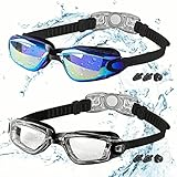 COOLOO Schwimmbrille, 2 Stück Schwimmbrille für Kinder/Junior/Erwachsene, Unisex Taucherbrille für Jungen Mädchen Herren Damen, Anti-Fog, Kein Auslaufen