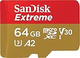 SanDisk Extreme microSDXC UHS-I Speicherkarte 64 GB für Actioncams und Drohnen + Adapter + RescuePRO Deluxe (bis zu 170 MB/s, A2, Class 10, U3, V30)