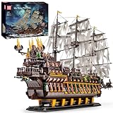 Mould King 13197 Fliegenden Holländers Piratenschiff Bausteine, 4364 Stück groß Segelschiff Spielzeug Modell für Erwachsene und Jugendliche (Aktualisierte Version)