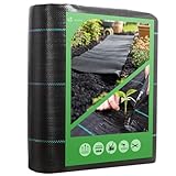 VOUNOT® Unkrautvlies 2x25m, Reißfestes Gartenvlies Wasserdurchlässig, Mulchfolie für Garten, Hochbeet und Terrasse, VOUNOT® Unkrautfolie 100g/m²