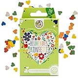 Blühendes Saatgut Konfetti für bunte Wildblumen - Farbenfrohes Blumenkonfetti aus 100% biologisch abbaubarem Samenpapier (ca. 200x Stück)