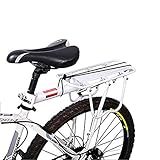 Enkrio Fahradgepaecktraeger Hinten,Fahrradgepäckträger Mountainbike Fahrradzubehör Sattelstütze 50 kg Kapazität,Weiß