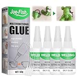 Sekundenkleber Extra Stark, 4 Flaschen mit 50 ml Superkleber Extra Stark für Alles Super Glue Transparent Ölkleber Sekundenkleber Flüssig Schnellkleber Für DIY Mehrere Materialien