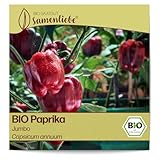 Samenliebe BIO Paprika Samen Gemüsesamen Jumbo 10 Samen Gemüse Samen Garten Paprika Saatgut samenfeste einjährig Pflanzen für Gewächshaus, Garten und Balkon