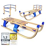 Alpenflitzer® Holzschlitten 110 cm Davoser Rodel Faltbarer Klappbarer Kinderschlitten; Premium Holz-Schlitten aus Buchenholz Klappschlitten (Modell 2025)