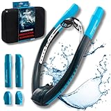 AMEO POWERBREATHER Adventure Plus - FRISCH-Luft Schnorchel - Trainingsgerät für Becken und Freiwasser, Erwachsene und Kinder - Schnorchelset mit intelligentem Ventilsystem und 100% trockener Atemluft