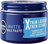 NIVEA MEN Matte Wax Paste (75 ml), Haarwachs für mühelos lässige Matt-Looks mit starkem Halt, mattes Haar Wax gibt Textur und Struktur