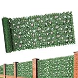 Efeu Sichtschutzzaun - Künstlicher Schutzzaun 1x3 m - Wetterfester UV-Schutz Sichtschutz Für Klassenzimmer-Trennwand, Haustiergehege, Terrassenabtrennung, Balkon & Wohnung
