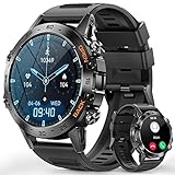 Smartwatch Herren mit Telefonfunktion, 1.39' Touchscreen Smartwatch, IP68 Wasserdicht Sportuhr, 100+Sportmodi mit Fitness Tracker, Blutdruckmessung, Schlafmonitor, SpO2, 20+Tage Akku, Android iOS