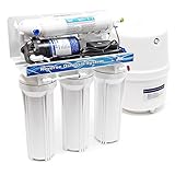 Naturewater 5 Stufen Umkehrosmose 180 L/Tag mit Druckerhöhungspumpe und manuellem Ventil, RO Omsoseanlage für sauberes Trinkwasser