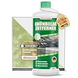 NEXTCLEAN Grünbelagentferner [EXTREM STARK] - Entfernt innerhalb Moos und Grünspan - Premium Terrassenreiniger oder Fassadenreiniger für glänzende Resultate - Vielseitig einsetzbar 1 L