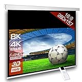 Motorleinwand SlenderLine 274 x 154cm (BxH) - 16:9 Format - 2D/3D - Full-HD - 4K Ultra HD - Beamer Leinwand inkl. Funkfernbedienung