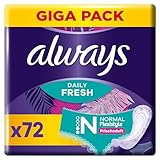 Always Daily Fresh Slipeinlagen Damen Normal (72 Binden), Flexistyle, Gigapack, mit frischem Duft, passend für alle Slipformen, atmungsaktiv, flexibel