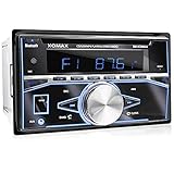 XOMAX XM-2CDB622 Autoradio mit CD-Player, Bluetooth, RDS Radio Tuner, 7 Farben einstellbar (Rot, Blau, Grün, Gelb, Lila, Weiß, Türkis) USB, SD für MP3 WMA, AUX, 2x Subwoofer Anschluss, 2DIN