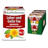 Bad Heilbrunner Leber- & Galle Tee - Arzneitee im Filterbeutel - Pfefferminzblätter, Löwenzahn, Javanische Gelbwurz, Schafgarbenkraut - unterstützt den Gallenfluss (12 x 8 Filterbeutel)