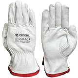Cestus GU-603 Arbeitshandschuhe aus Ziegenleder, Premium-Qualität, ungefüttert, Keystone-Daumen (1 Paar, Größe M)