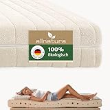 allnatura Naturlatex-Matratze Testsieger Stiftung Warentest Sanastar-Comfort - 90x200 cm, Firm (H4), Höhe: 16 cm - 7-Zonen Stützsystem - In Deutschland hergestellt mit 100% Naturkautschuk