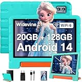 ZIOVO Kinder Tablet 10 Zoll Android 14 mit 20 GB RAM+128GB ROM(TF 1TB), WiFi 6, Octa-Core, Widevine L1, Kindersicherung, 6000mAh, BT 5.0, GMS Certified Kids Tablet mit Eva Case - Grün