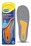 Scholl GelActiv Einlegesohlen Work für Arbeitsschuhe in 40-46,5 – Für stark beanspruchte Füße – 1 Paar Gelsohlen ,Schwarz/Orange/Blau