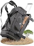 EVERGLOBE Reisetasche mit Rollen 90l Groß - 3in1 Tasche + Trolley + Rucksack | Reisekoffer mit Rollen Travel Bag Sporttasche Duffle Bag Koffer Urlaub Reise Outdoor Sport | Damen und Herren Schwarz