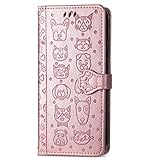BAIDIYU Hülle für Samsung Galaxy A71 Handyhülle, Kartensteckplätze, Ständerfunktion, Luxus PU Leder Brieftasche Flip Folio Cover, Hülle für Samsung Galaxy A71.(Roségold)