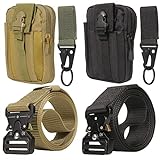 KEESIN 2 PCS Tactical Belt & Molle Pouch & Snap Hook 49'x1.5' Nylon Military Belts with Heavy Duty Quick Release Metal Buckle,Taille Arbeitsgürtel für Männer/Frauen Outdoor Sports Camping Jagd