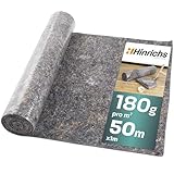 Hinrichs Malervlies 50m Rolle 180g/m² - Durchsickerungsschutz für Flüssigkeiten - Abdeckvlies 50m - Abdeckfliesse für Boden mit Anti-Rutsch Beschichtung - Malerfliesrolle Abdeckflies als Abdeckung